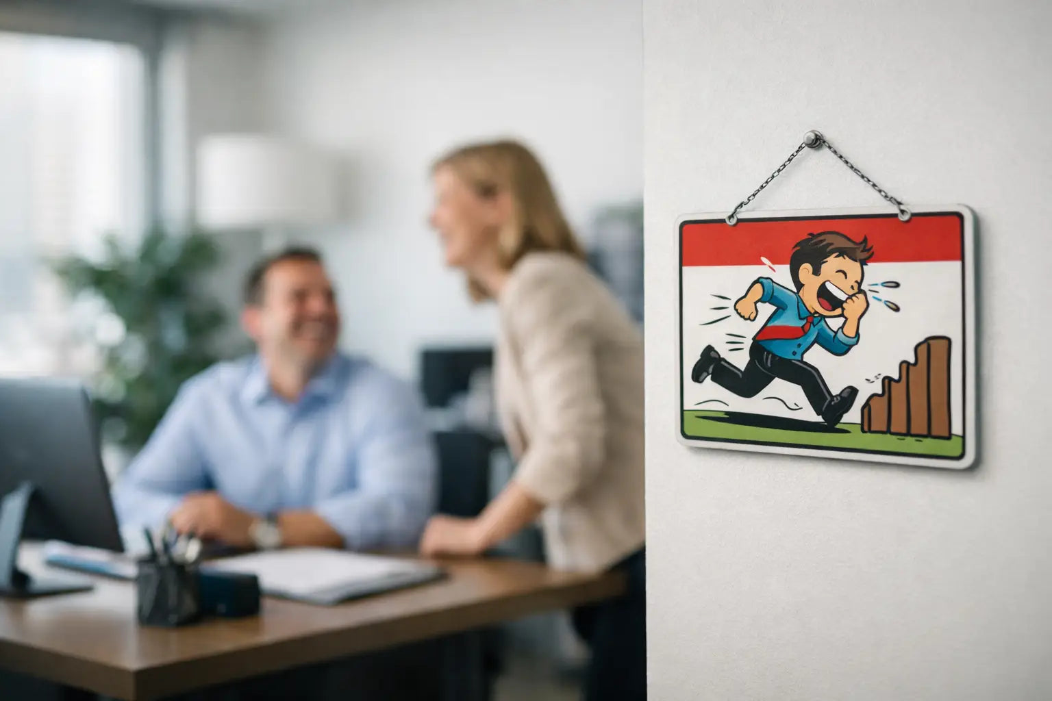 שלט מצחיק למשרד שעושה את כל ההבדל