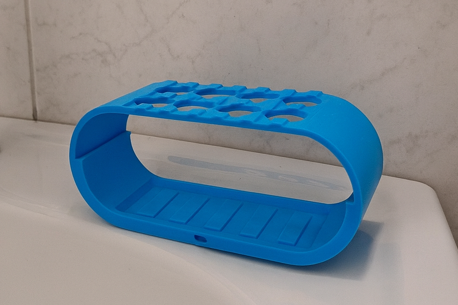 מחזיק מברשות שיניים מודפס בתלת־ממד לכיור האמבטיה