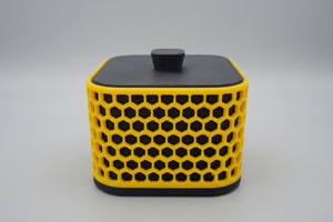 קופסא דקורטיבית צהוב שחור