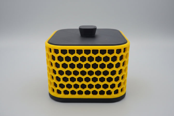 קופסא דקורטיבית צהוב שחור