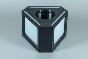 Black geometric object on an white background