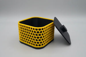 קופסא דקורטיבית צהוב שחור